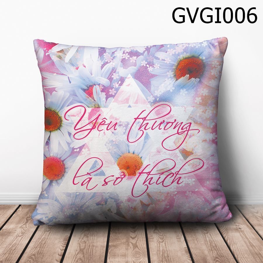 Gối vuông Yêu thương là sở thích - GVGI006