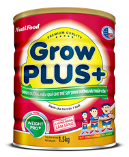 Sữa bột Nutifood Grow plus+ suy dinh dưỡng - 1.5kg (dành cho trẻ suy dinh dưỡng và thấp còi)