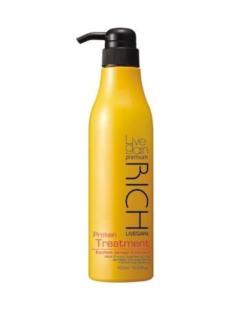 Hấp dầu màu vàng cho tóc khô xơ hư tổn Protein Treatment Livegain Rich - 500ml