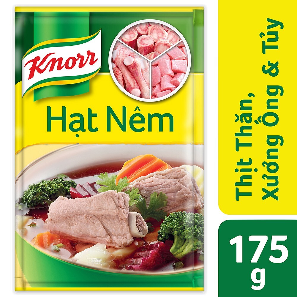 Hạt nêm thịt thăn, xương ống và tủy Knorr gói 170g