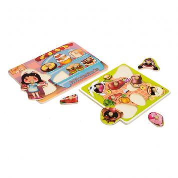 Bảng ghép hình các món ăn & các loại bánh Hongji Toys