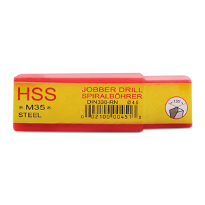 Hộp 10 mũi khoan sắt, inox bằng thép gió HSS TTPusa 210-00045-1 4.5mm