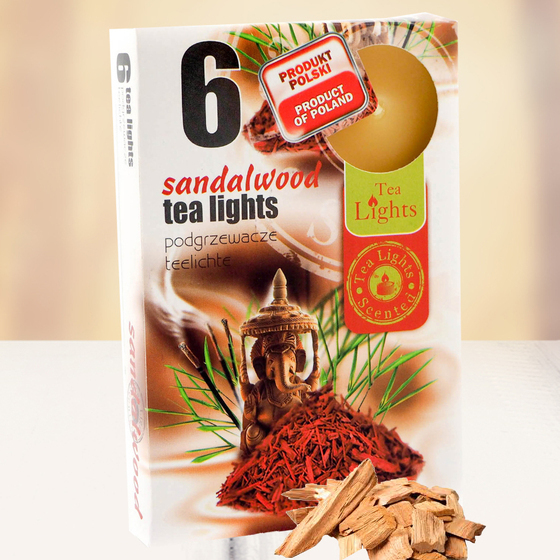 Hộp 6 nến thơm tinh dầu Tealight Admit Sandalwood QT026842 - gỗ đàn hương