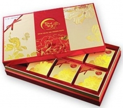 Hộp bánh trung thu Kinh đô Trăng Vàng Bạch Kim Đắc Lộc 6 bánh + 1 hộp trà Olong