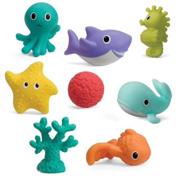 Hộp đồ chơi tắm 8 sinh vật biển Infantino 205031