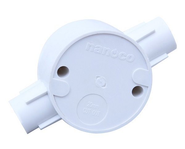 Hộp nối 2 ngã thẳng Ø20mm Nanoco NPA66201