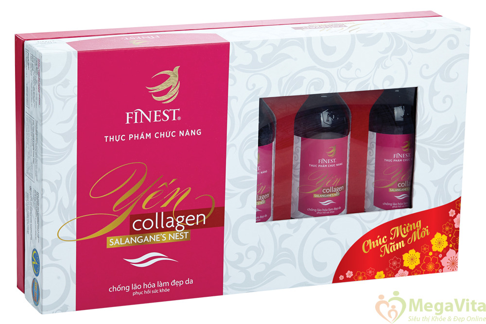 Hộp nước yến chống lão hóa, bảo vệ vẻ đẹp Collagen Finest (5 chai x 100ml)