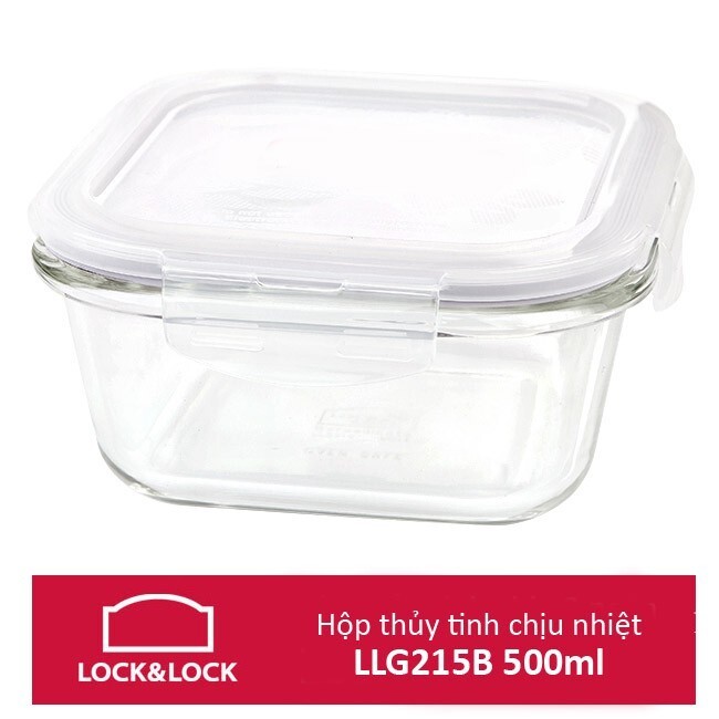 Hộp thủy tinh vuông Lock&Lock LLG214B 500ml