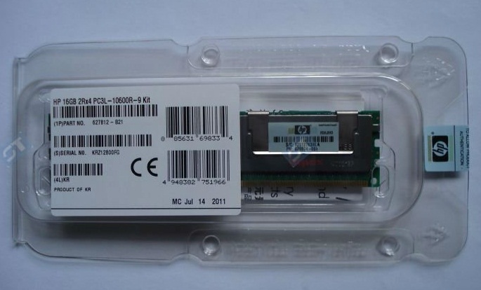 Ram sever HP 16GB Dual Rank x4 - DDR3 - Bus 1333MHz - PC3L 10600 (627812-B21)