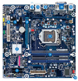 Bo mạch chủ - Mainboard Intel DH55PJ - Socket 1156, Intel H55, 2 x DIMM, Max 8GB, DDR3