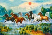 Tranh in canvas VTC LunaCV-0120 - mã đáo thành công, 70 x 50cm