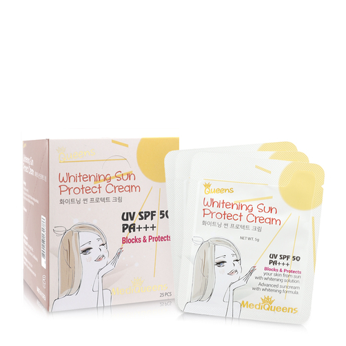 Kem chống nắng Mediqueens Whitening Sun Protect Cream SPF 50 PA+++ hộp 25 gói
