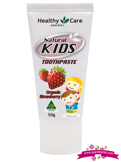 Kem đánh răng hương dâu cho trẻ em Healthy Care Natural Kids Toothpaste Organic Strawberry Flavour 50g