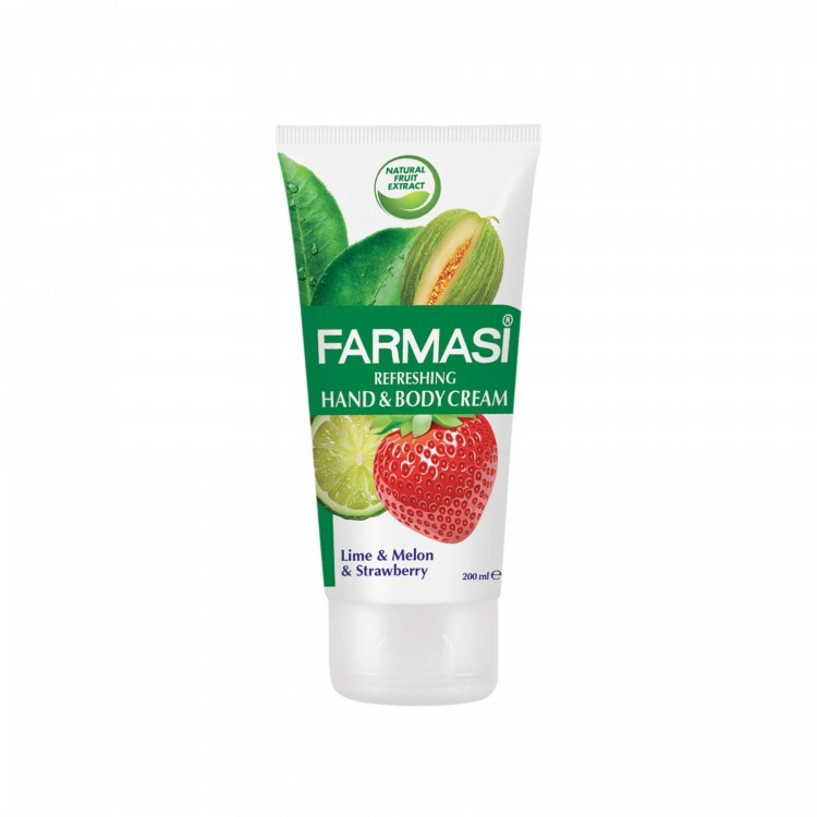 Kem dưỡng ẩm cho tay và cơ thể chiết xuất từ chanh và dâu tây Farmasi Refreshing Hand & Body Cream 200ml