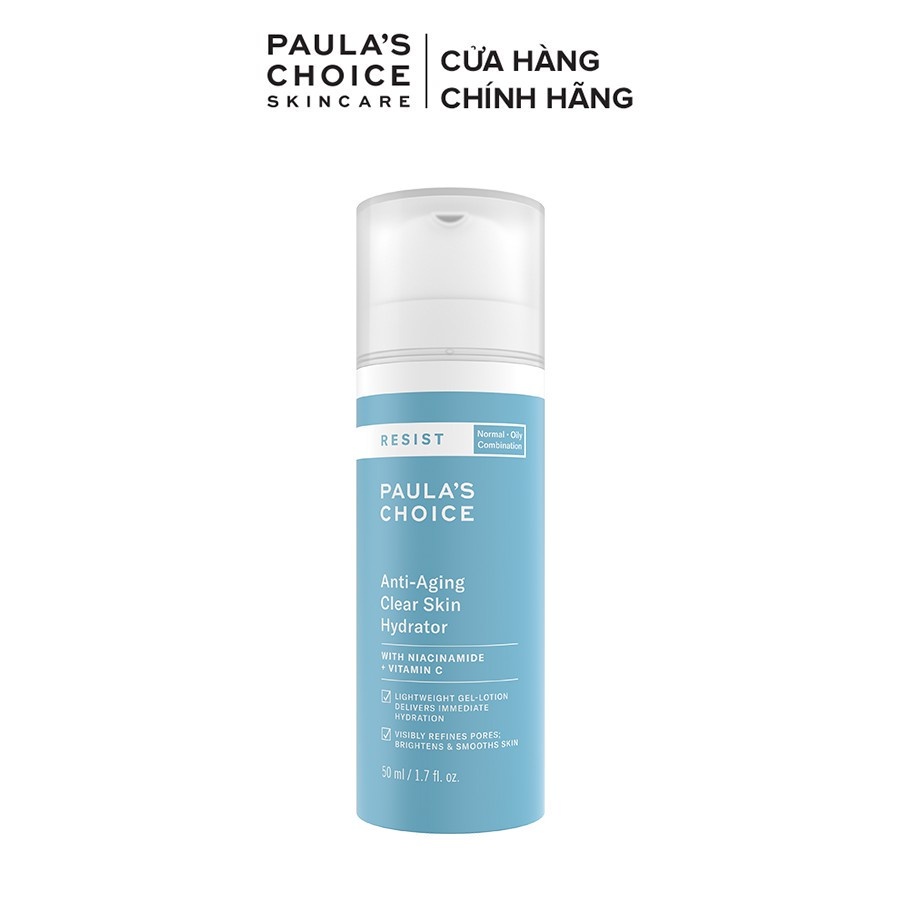Kem dưỡng ẩm mềm mịn cho da nhạy cảm và lão hóa Paula's Choice Resit Anti-Aging Clear Skin Hydrator 50ml