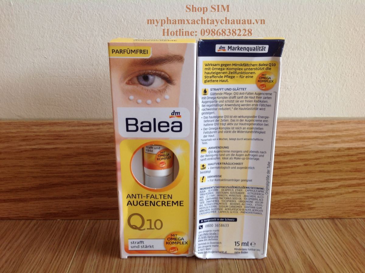 kem dưỡng da vùng mắt balea q10