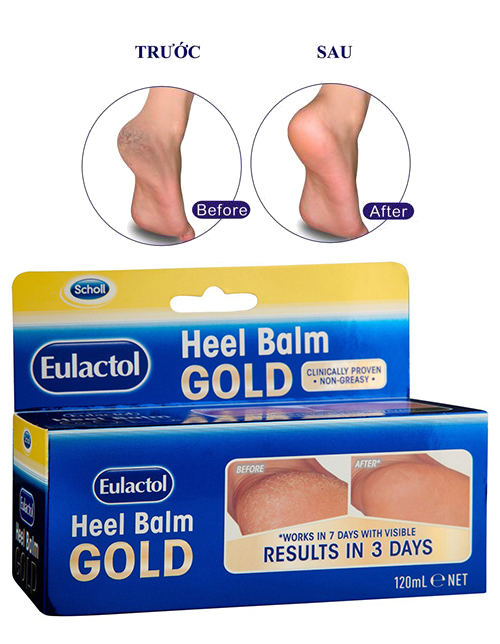 Kem trị nứt nẻ và dưỡng gót chân Eulactol Heel Balm Gold 120ml Úc