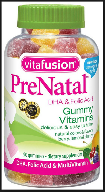 Kẹo dẻo cho phụ nữ mang thai Gummy Vitafusion PreNatal bổ sung DHA và khoáng chất - 90 viên