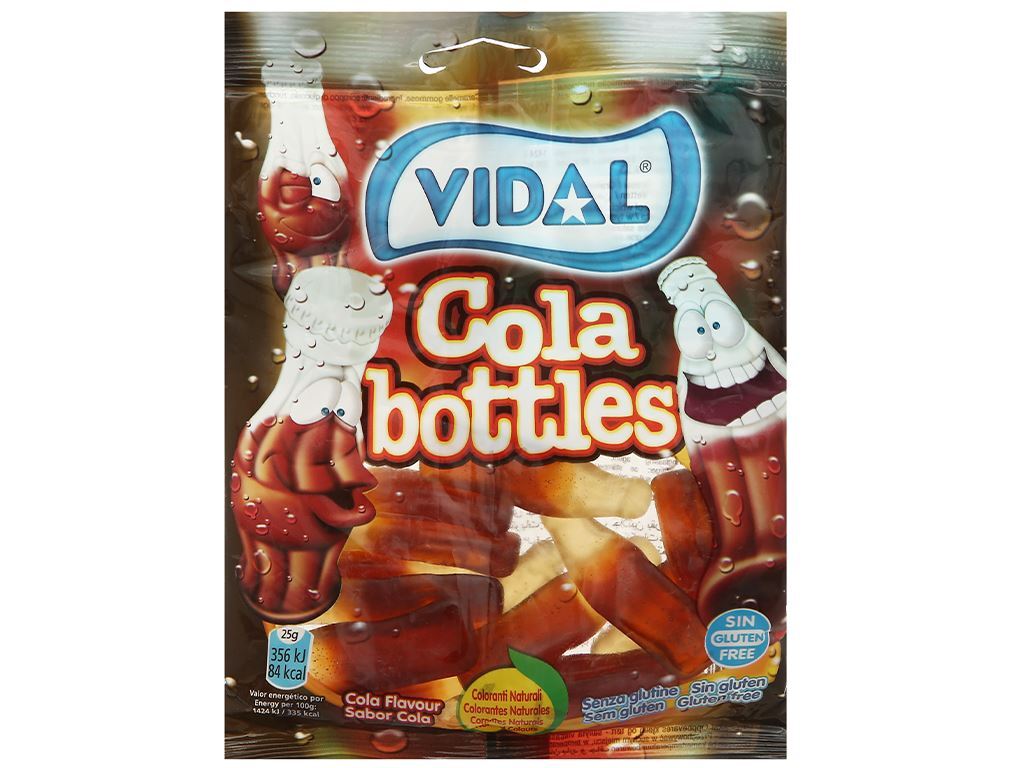 Kẹo dẻo hình chai cola Vidal Cola Bottles gói 100g