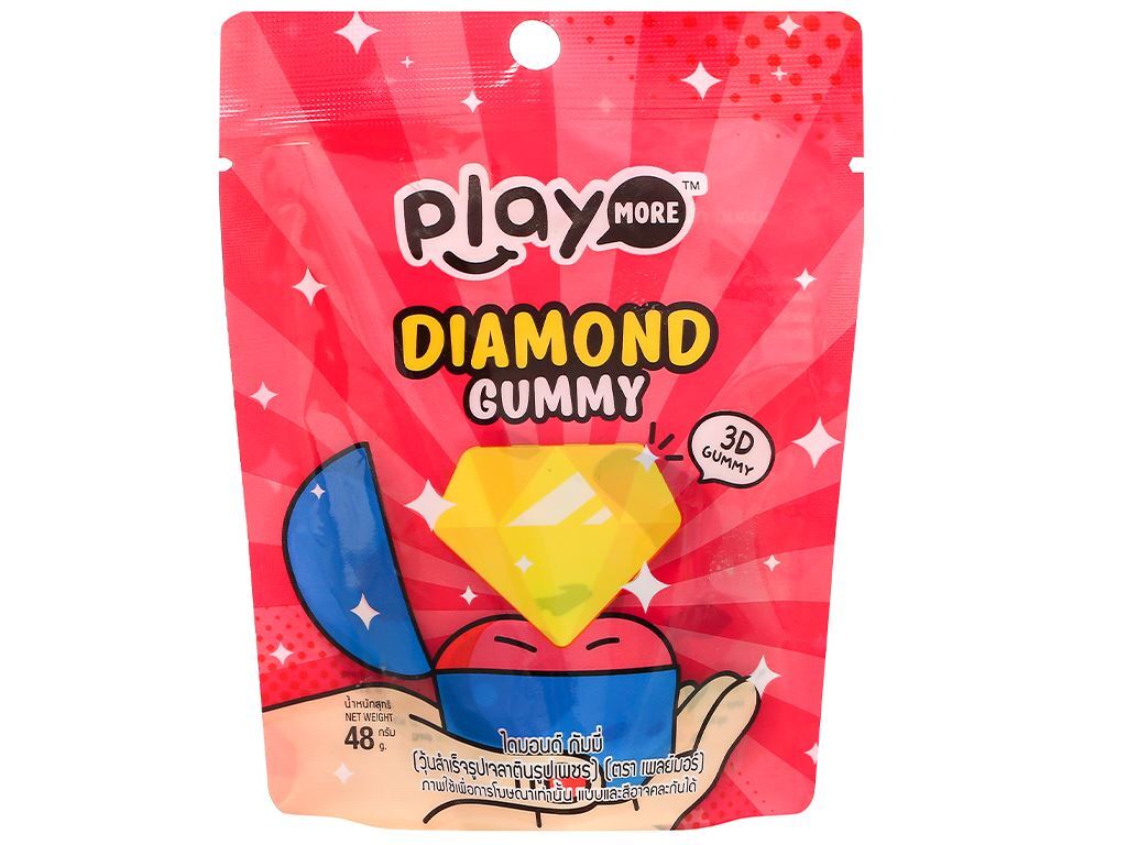 Kẹo dẻo Play More Diamond gói 48g