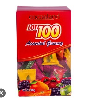 Kẹo dẻo trái cây Lot 100 - hộp 250g
