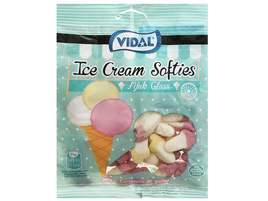 Kẹo dẻo Vidal hình cây kem gói 100g