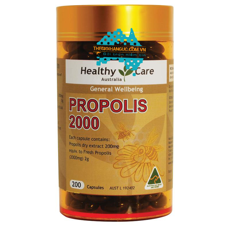 Keo ong Úc Healthy Care Propolis 2000mg - Hộp 200 viên
