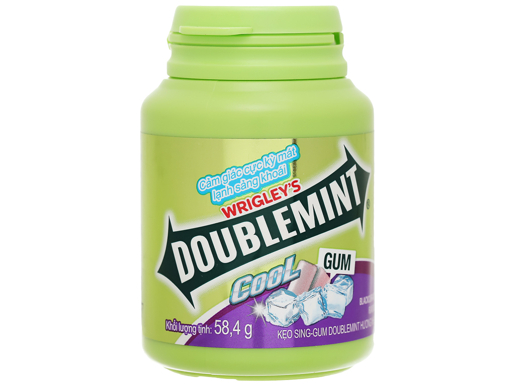 Kẹo sing-gum DoubleMint Peppermint hương nho hũ 58.4g