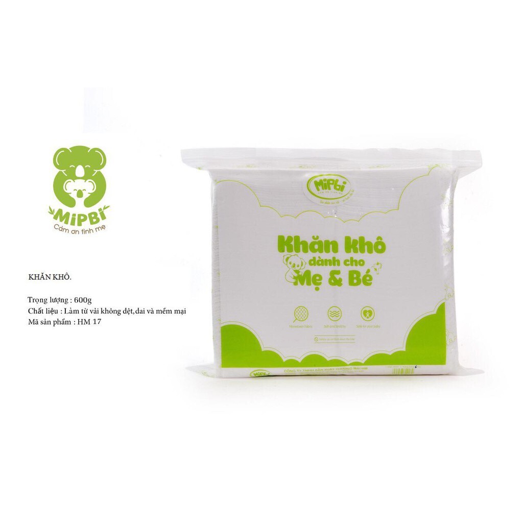 Khăn khô đa năng dành cho mẹ và bé Mipbi 600g 560-580 tờ