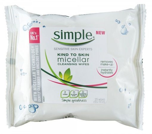 Khăn ướt tẩy trang Simple Micellar Cleansing Wipes – 25 miếng