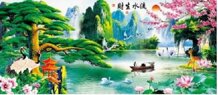 Tranh đính đá H029 - Tùng nghênh khách