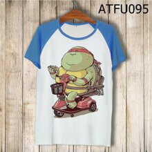 Áo thun tay màu Ninja rùa béo phì ATFU095