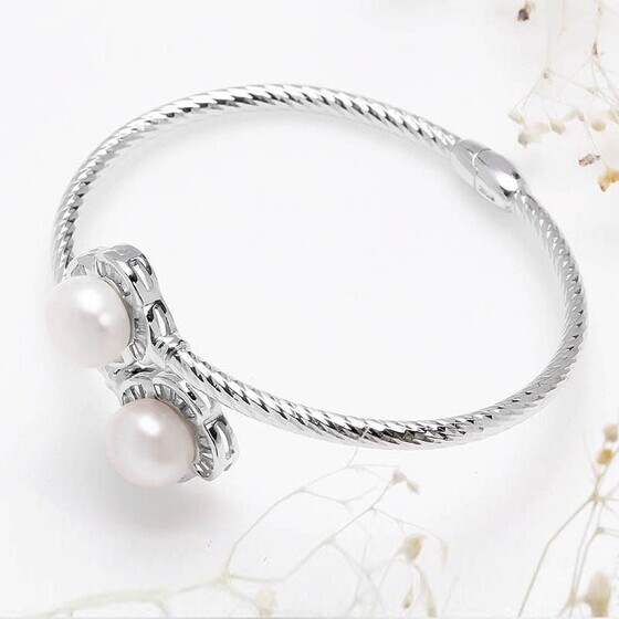 Lắc tay bạc Nice Flower Pearl