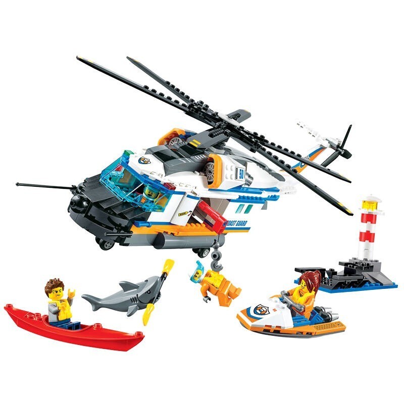 Lắp ráp Lego City máy bay cứu hộ 439 miếng ghép Bela 10754