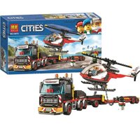 Lắp ráp Lego City Xe Vận chuyển Trực Thăng Heavy Cargo Transport 322 miếng ghép BELA 10872