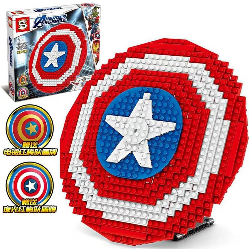 Lắp ráp lego khiên của siêu anh hùng Capatain America 405 chi tiết SY1454