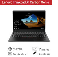 Laptop Lenovo Thinkpad X1 Carbon Gen 6 - Intel core i5 - 8350U, 8GB RAM, SSD 256G, Intel HD Graphics 620, 14 inch