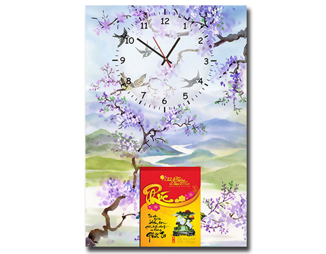 Lịch bloc đồng hồ tranh Suemall mùa xuân DHL140921