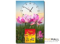 Lịch Lốc Đồng Hồ Tranh Sen Hồng Lạ Suemall DHL140922