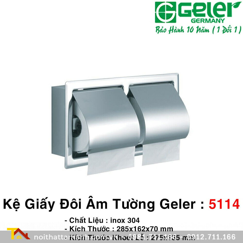 Lô giấy vệ sinh đôi âm tường Geler 5114