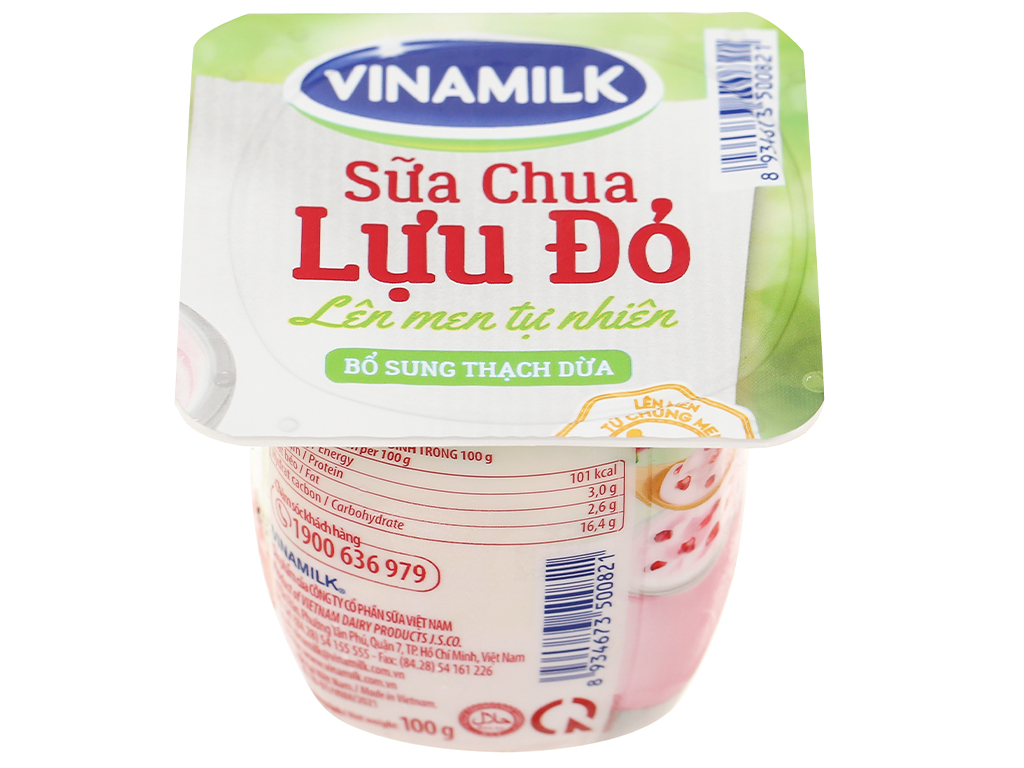 Lốc 4 hộp sữa chua Vinamilk lựu đỏ 100g