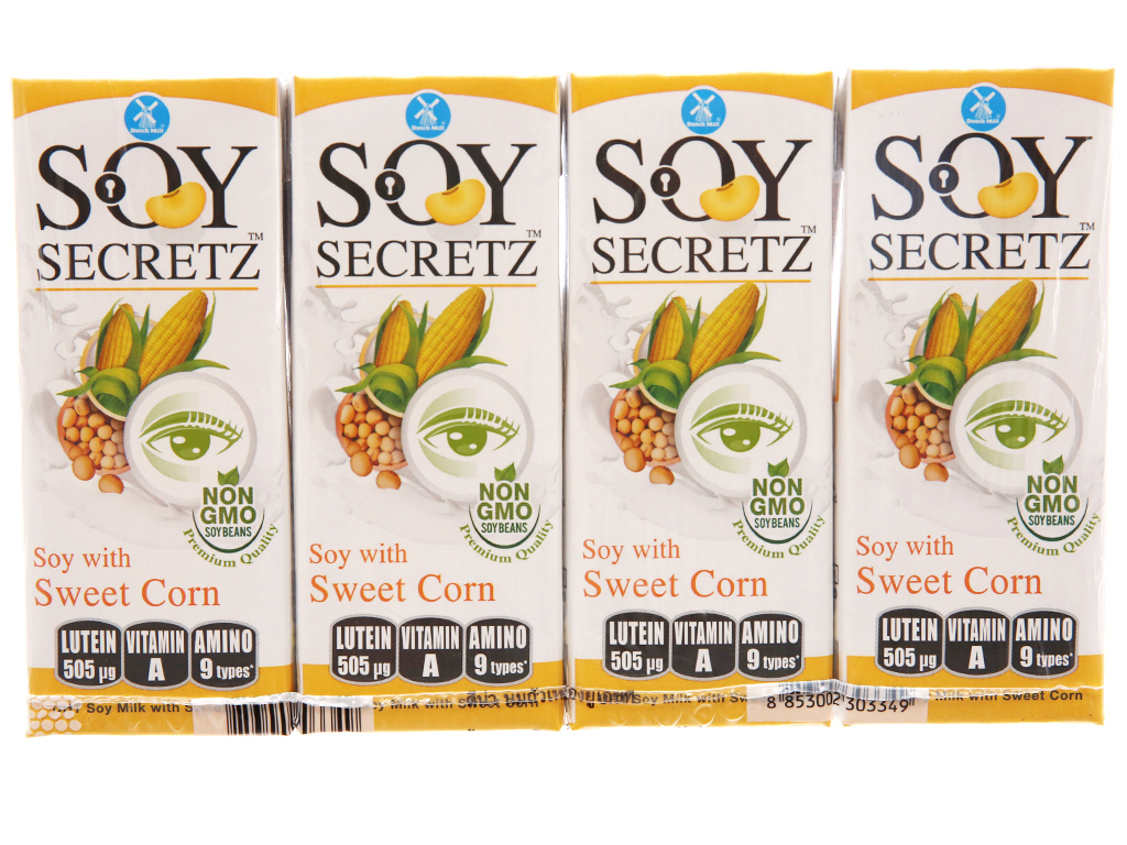 Lốc 4 hộp sữa đậu nành bắp ngọt Soy Secretz 180ml