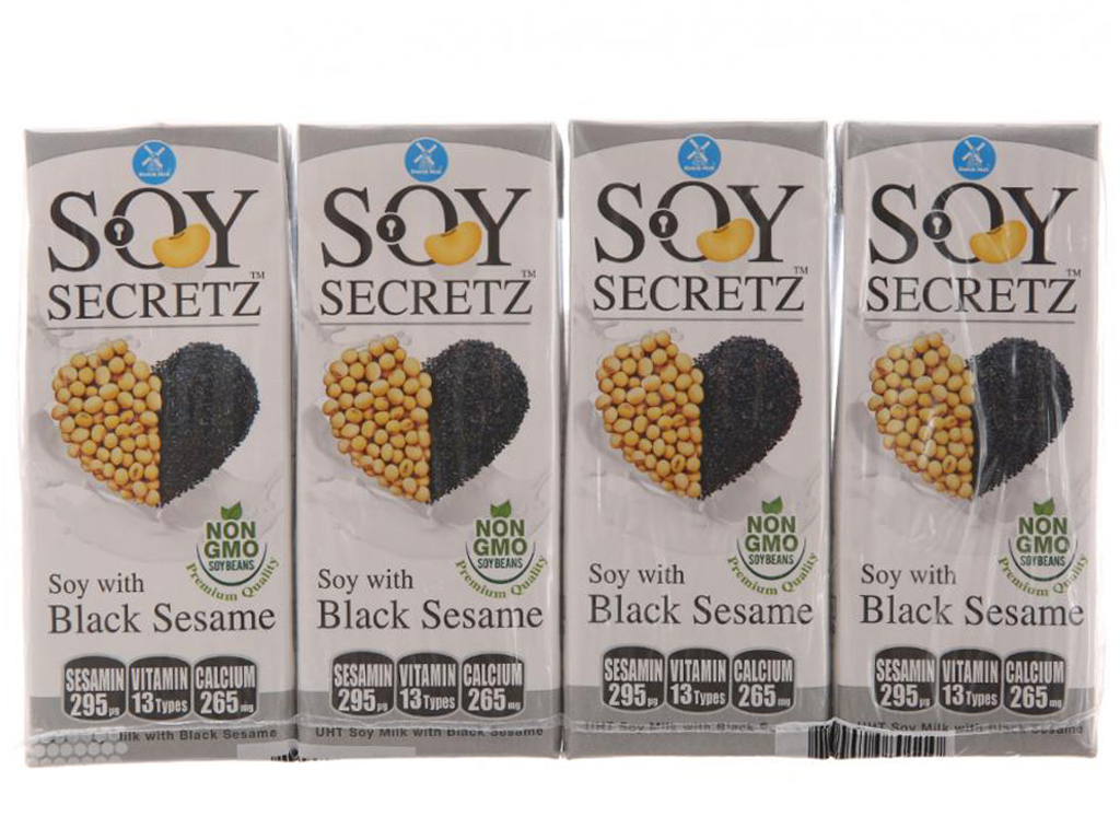 Lốc 4 hộp sữa đậu nành mè đen Soy Secretz 180ml
