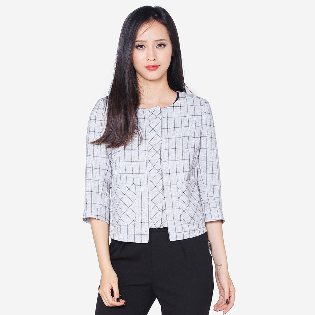 Áo vest kẻ sọc tay lửng The One Fashion AVB0531CRG 