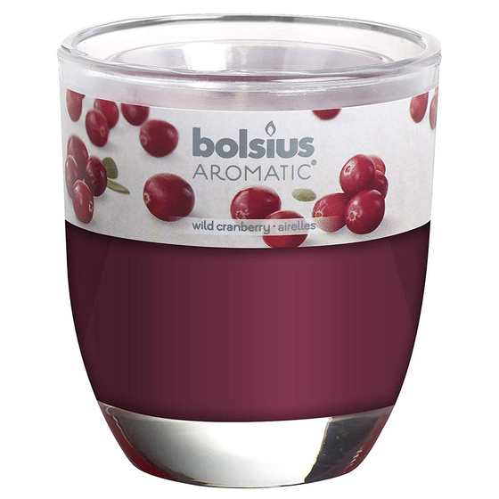 Ly nến thơm tinh dầu Bolsius Wild Cranberry 105g QT024346 - nam việt quất