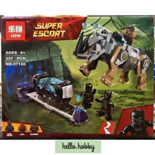 Lắp ghép Báo Đen đối đầu tê giác ở hầm mỏ LEPIN 07100