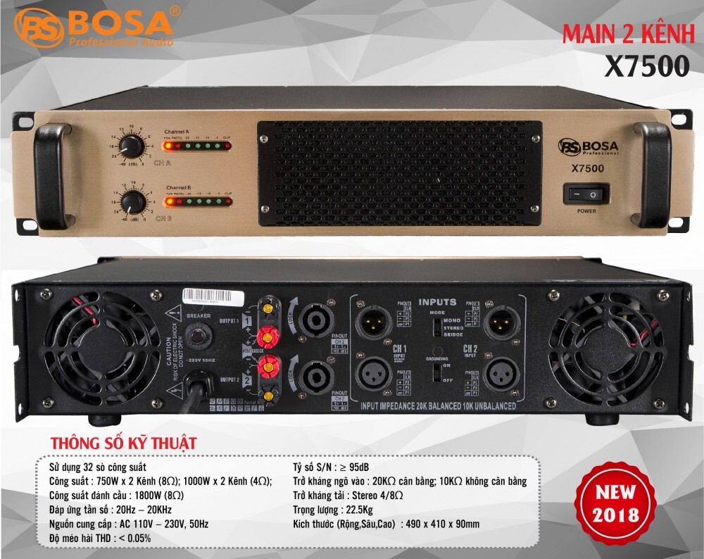 Main công suất Bosa X7500