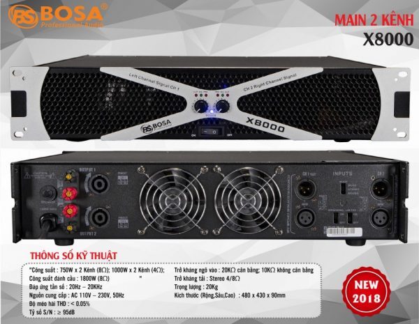 Main công suất Bosa X8000