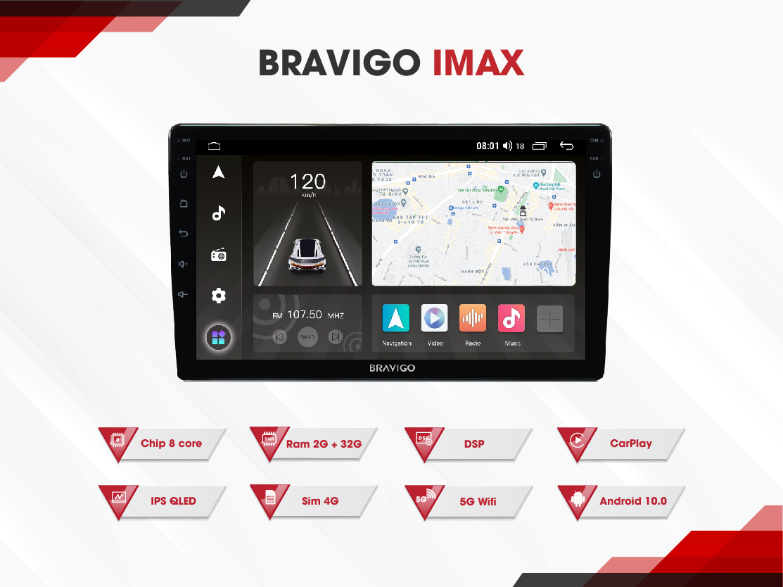 Màn hình android Bravigo IMAX
