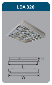Máng đèn phản quang âm trần Duhal LDA320 3x9W